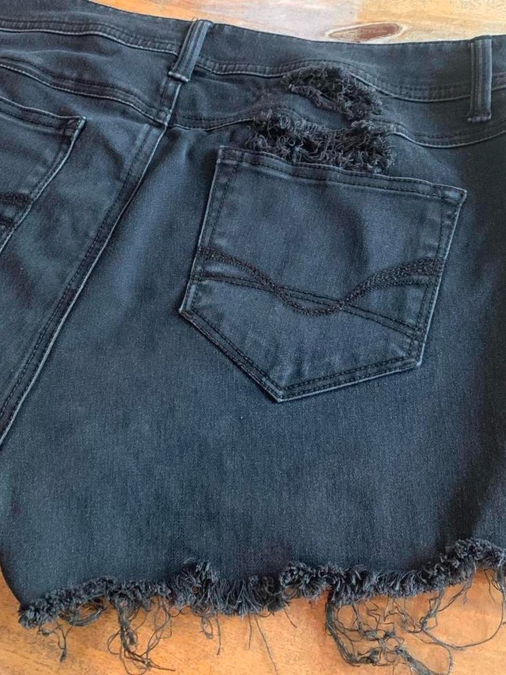 Roz & Ali Reworked Ripped Jean Shorts - Picture 5 of 6